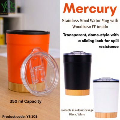 Mercury - Stainless Steel Mug with Woodbase